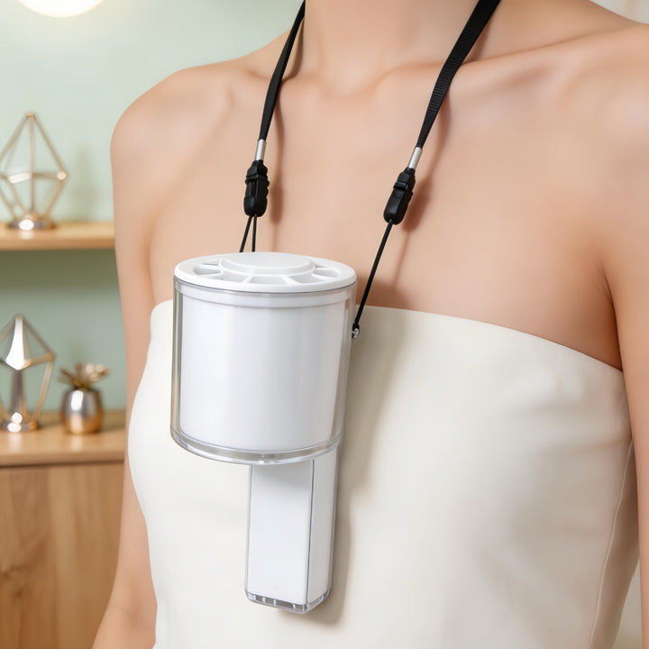 Women Portable Hand Fan with LED Display Bowlift