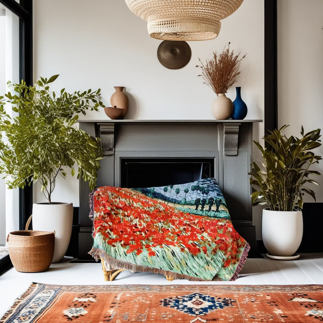 Artistic Floral Throw Blanket