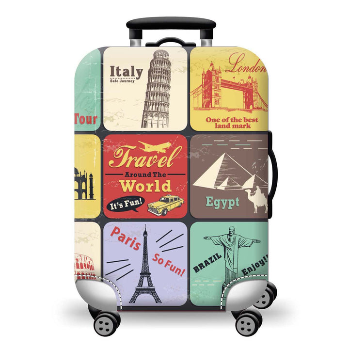 Hard Shell Luggage with Earth Design Bowlift