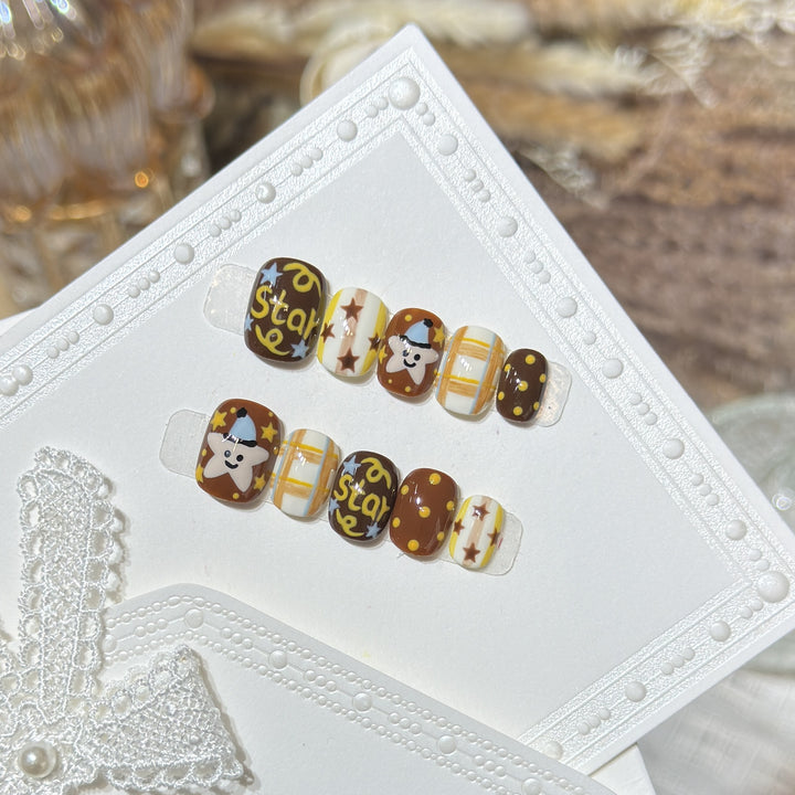 Playful Cartoon-Inspired Press-On Nail Set Bowlift