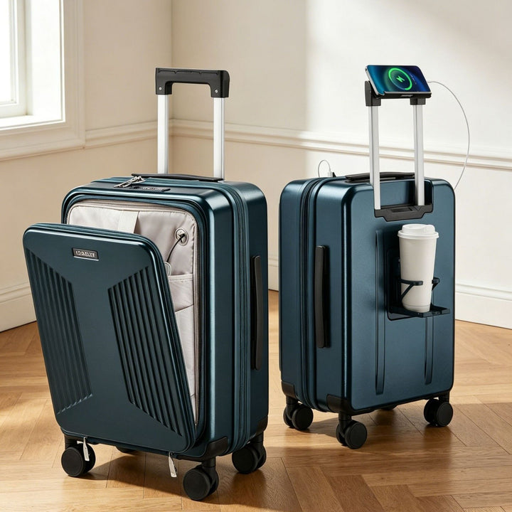 Unisex Smart Charging Hard Shell Trolley Luggage Bowlift