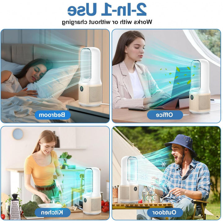 Unisex Portable Tower Fan with Innovative Wireless Technology Bowlift