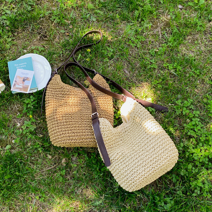 Woven Material Handbag Bowlift