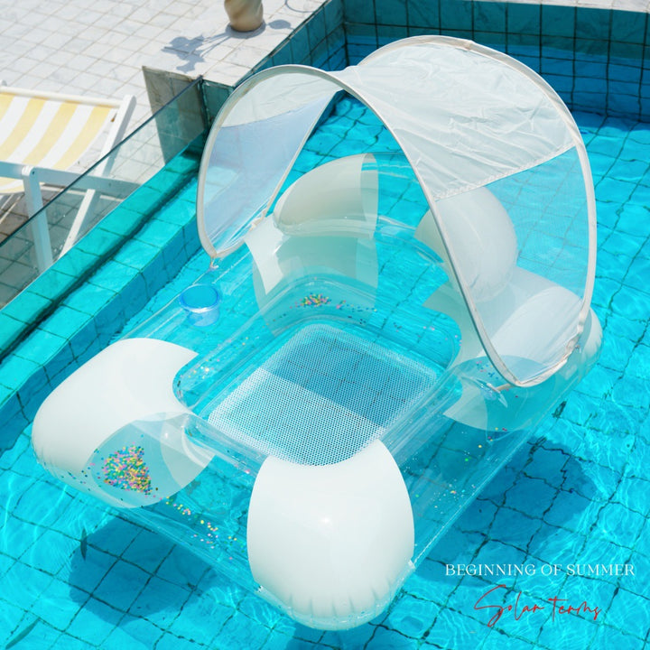 Inflatable Pool Lounger with Canopy Bowlift