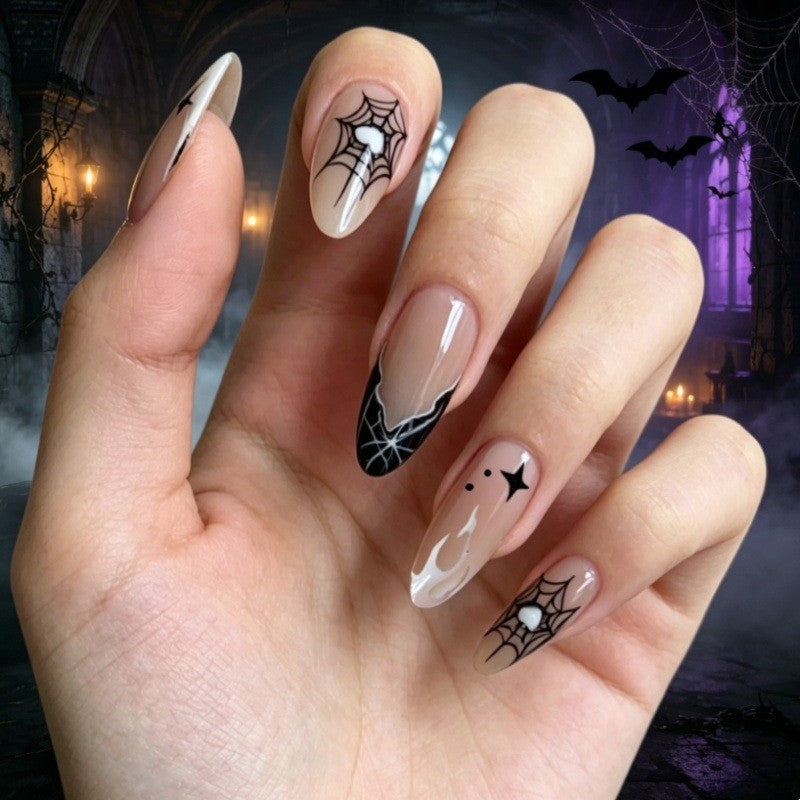 Artistic Halloween-Themed Press-On Nail Art Bowlift 1789805114