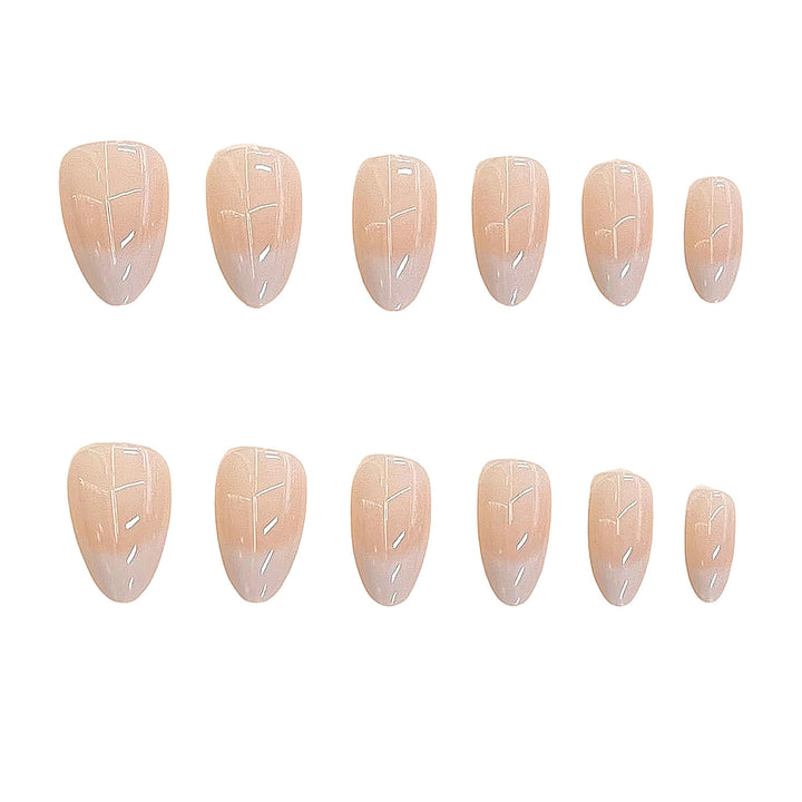 Natural French Tip Press-On Nail Set Bowlift