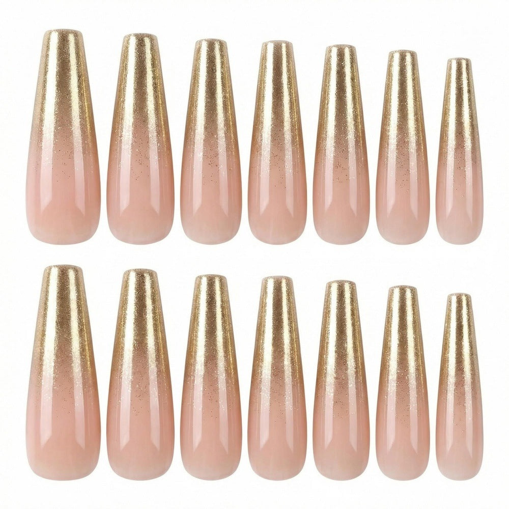 Artificial nails with elegant glitter gradient Bowlift