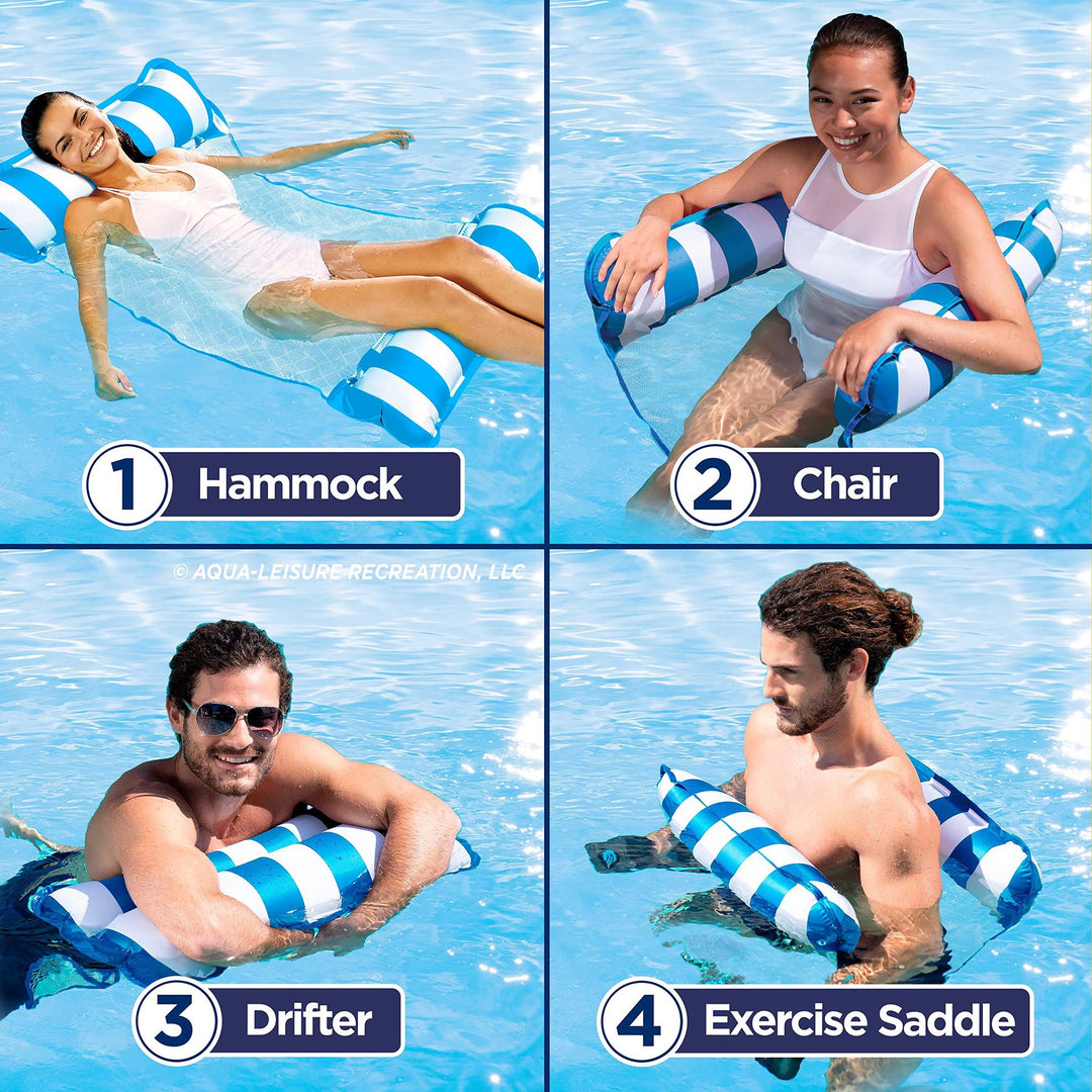 Unisex Inflatable Water Lounger with Net Structure Bowlift