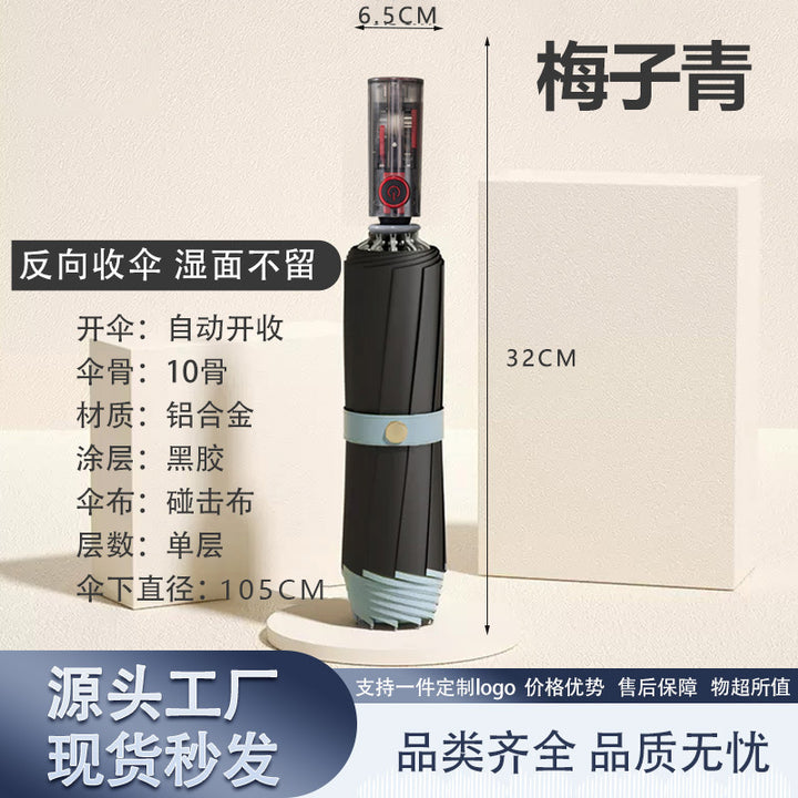 Women's Automatic Windproof Folding Umbrella Bowlift