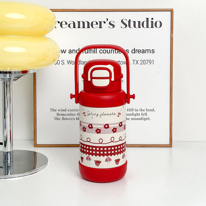 Women Insulated Drinking Bottle with Practical Carry Handle and Cute Design Bowlift