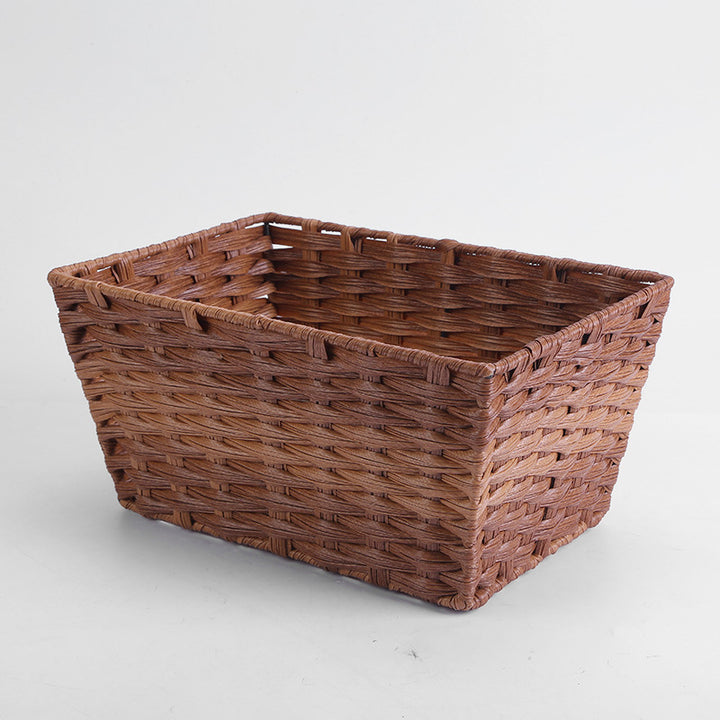 Women's Rectangular Storage Basket with Woven Structure Bowlift