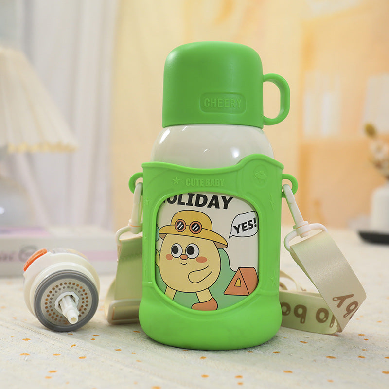 Women’s insulated drinking bottle with portable design and colorful Bowlift motif