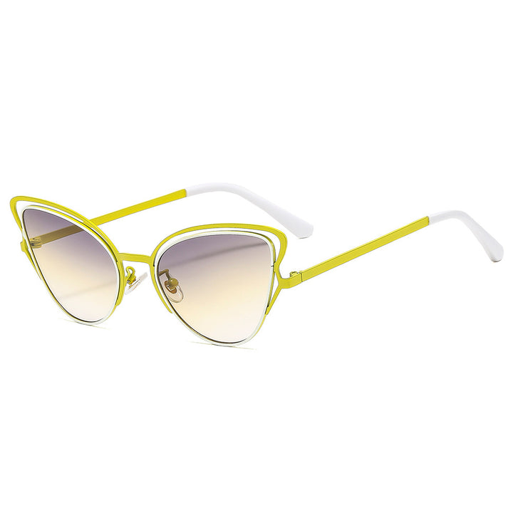 Women's Cat-Eye Sunglasses with Luxurious Metal Frame and High-Quality Gradient Lenses Bowlift