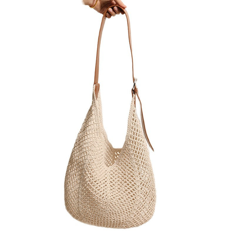 Casual mesh tote bag with adjustable leather strap Bowlift