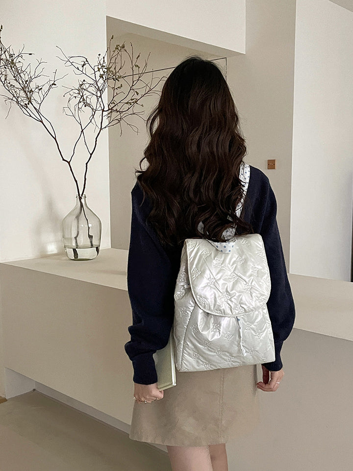 Backpack with velvet-soft upper material and elegant flap closure Bowlift