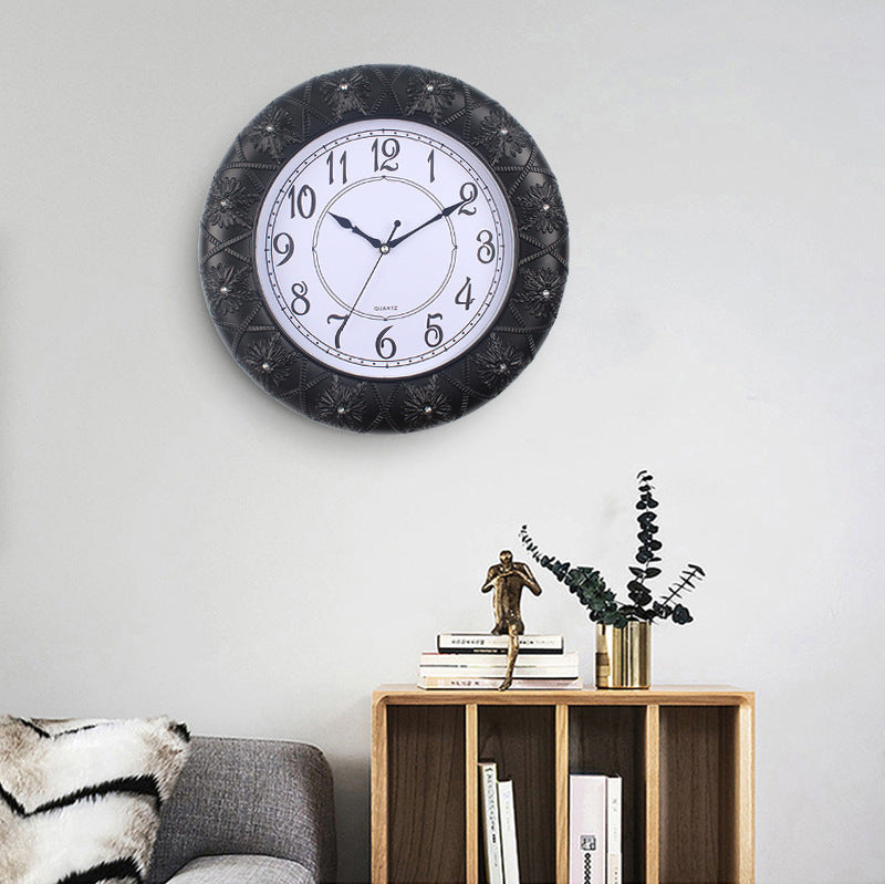 Elegant Wall Clock with Filigree Flower Design Bowlift