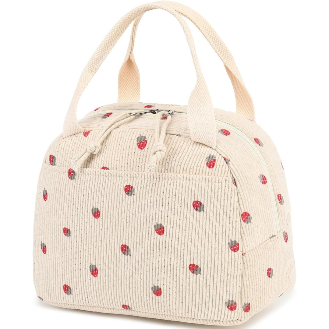 Insulated Strawberry Print Lunch Bag Bowlift