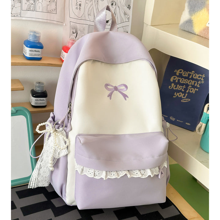 Decorative Bow-Embellished Casual Backpack Bowlift