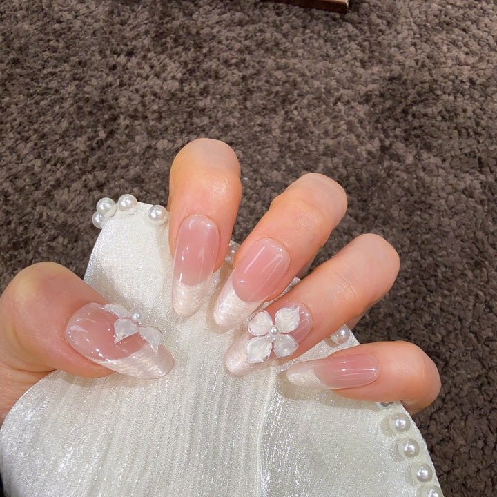 Designer Floral Press-On Nails Bowlift