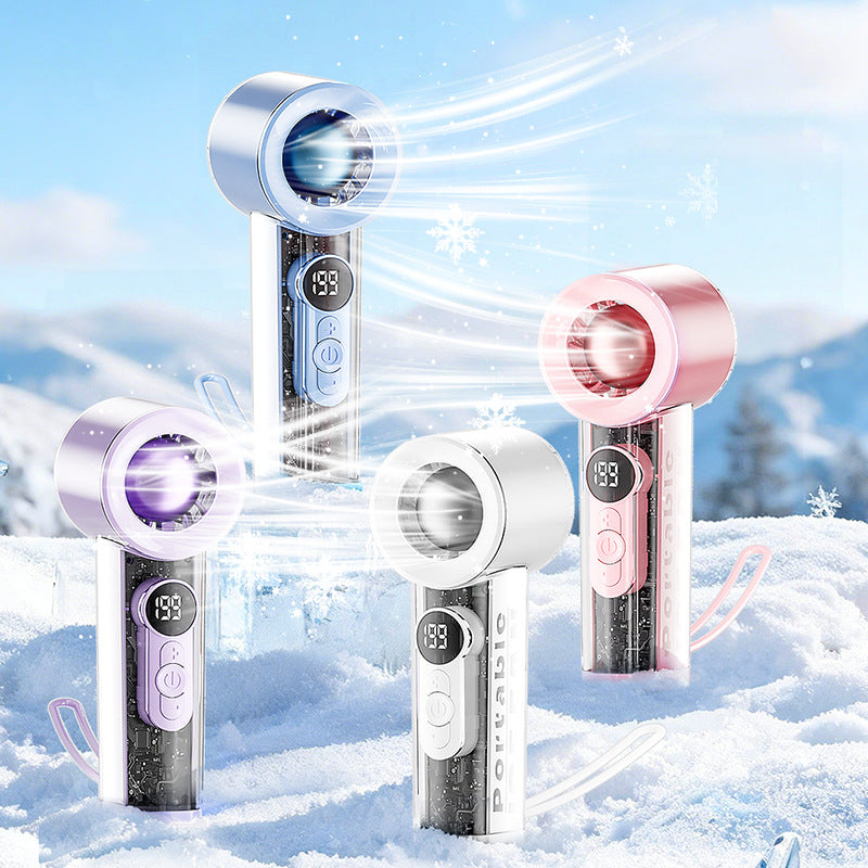 Women's Portable Digital Fan with Temperature Controlled Display Bowlift