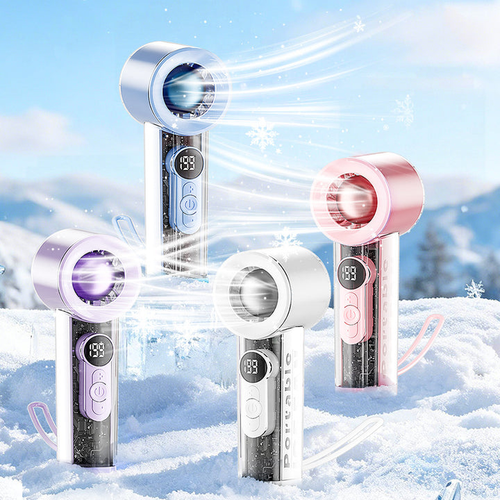 Women's Portable Digital Fan with Temperature Controlled Display Bowlift