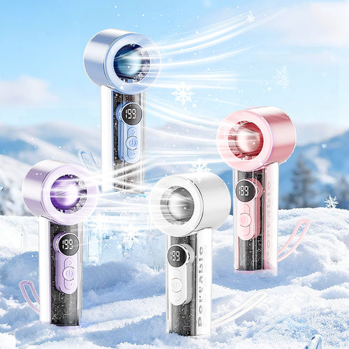 Women's Portable Digital Fan with Temperature Controlled Display Bowlift