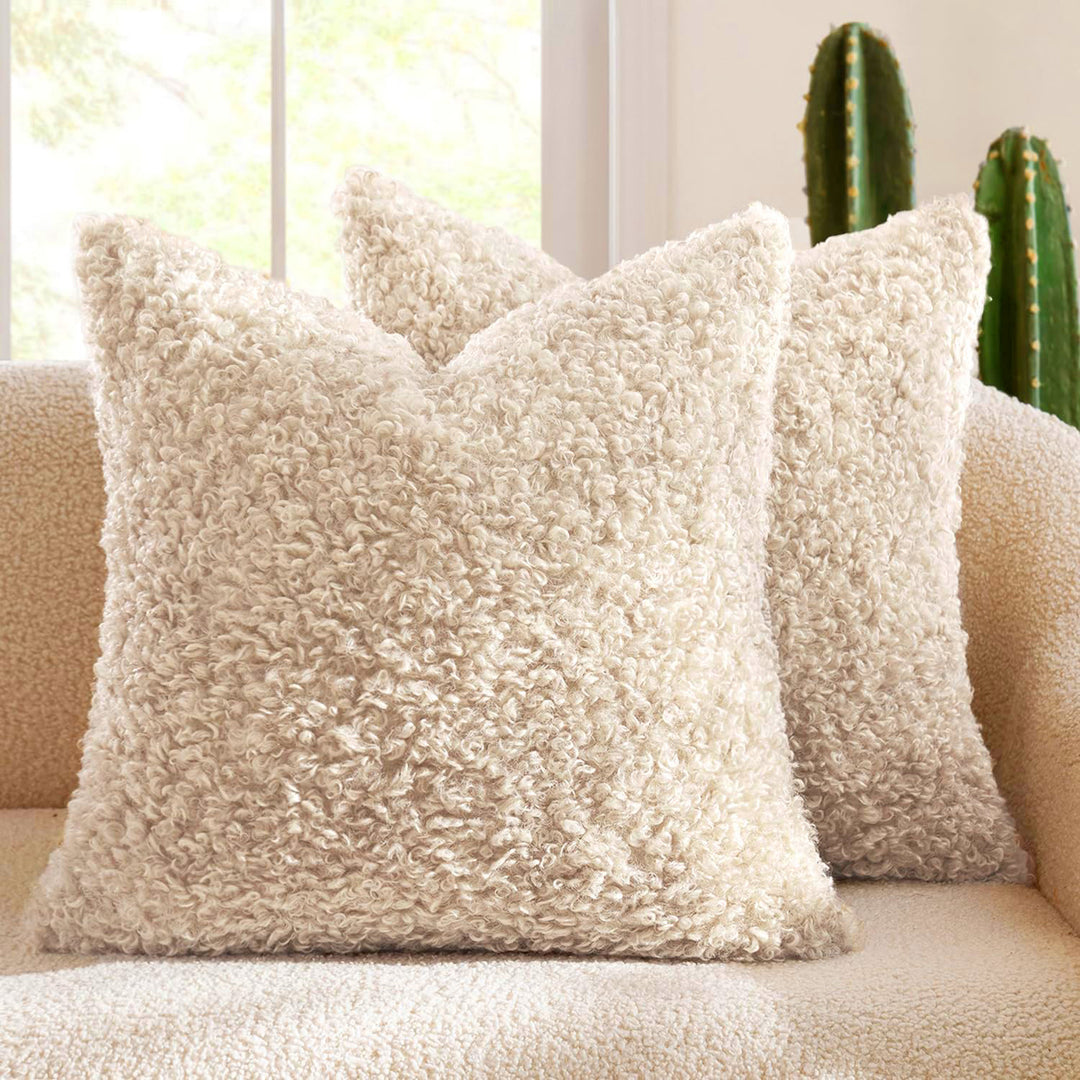 Luxury Curly Faux Shearling Decorative Throw Pillow Cover Bowlift