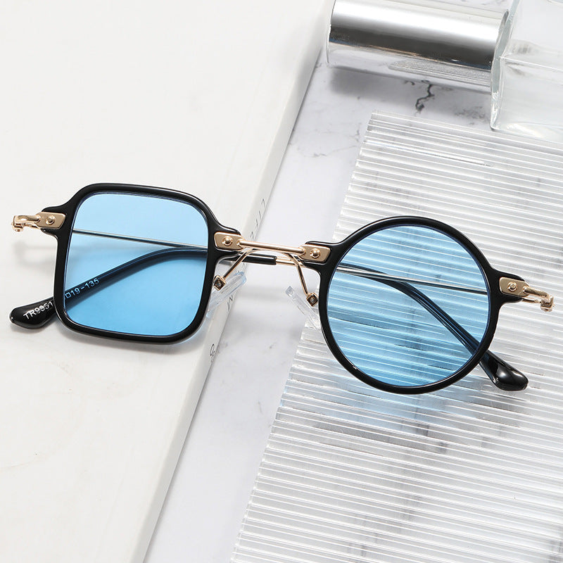 Ladies elegant round hybrid glasses with square design Bowlift