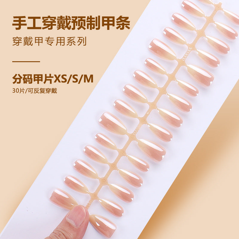 Elegant Stiletto Press-On Nail Set with Natural Ombre Finish Bowlift