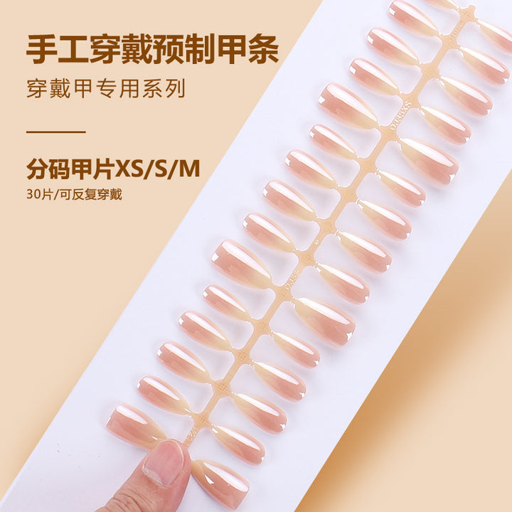 Elegant Stiletto Press-On Nail Set with Natural Ombre Finish Bowlift