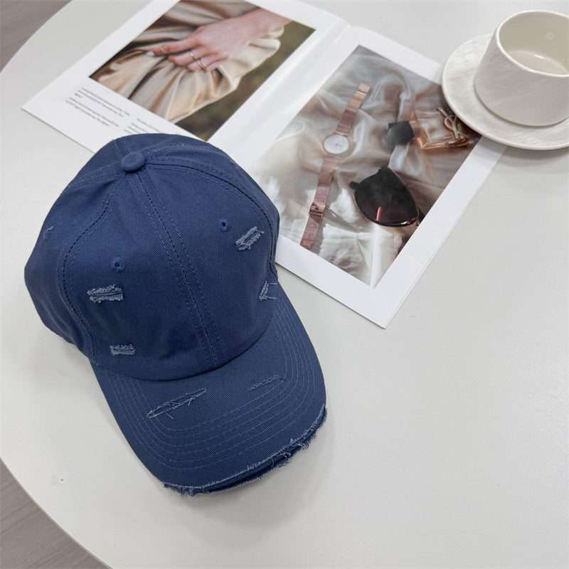 Men's Distressed Vintage-Style Baseball Cap Bowlift