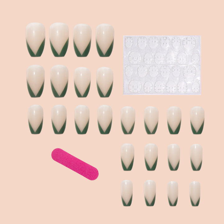 Nail set with elegant V-shape and natural finish Bowlift