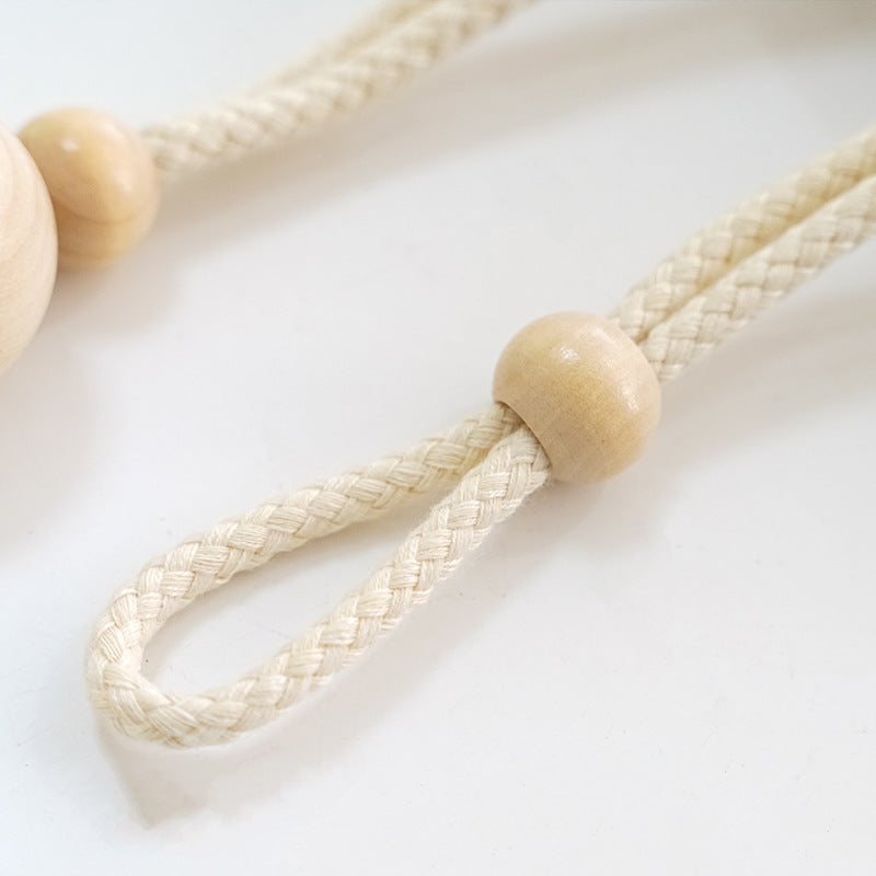 Elegant curtain holder with wooden beads Bowlift