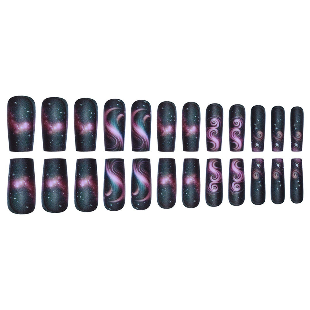 Galaxy-Themed Press-On Nail Extensions Bowlift