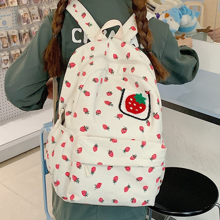 Backpack with Playful Strawberry Design Bowlift
