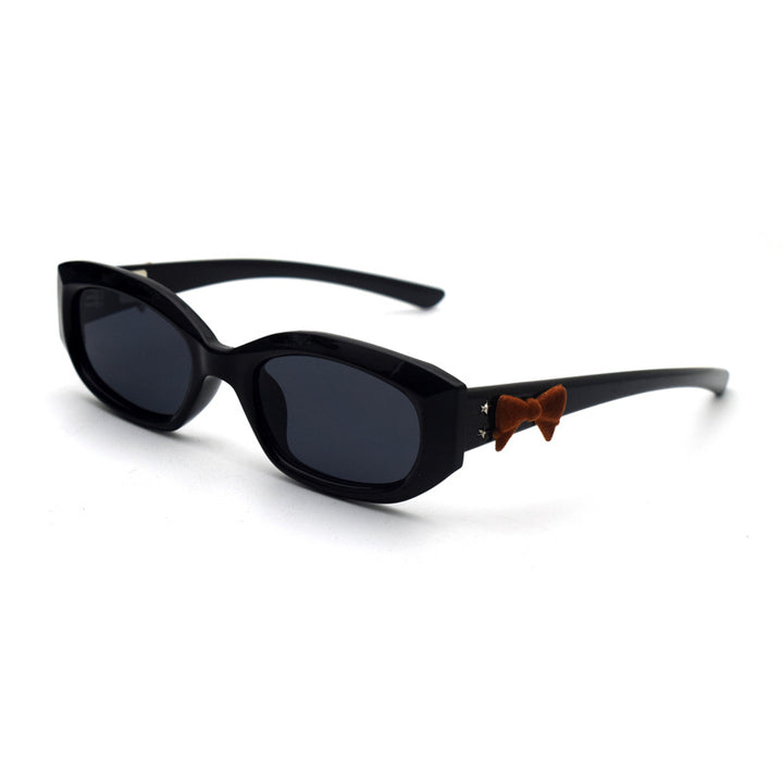 Trendy Cat-Eye Sunglasses with Adorable Teddy Bear Accent Bowlift