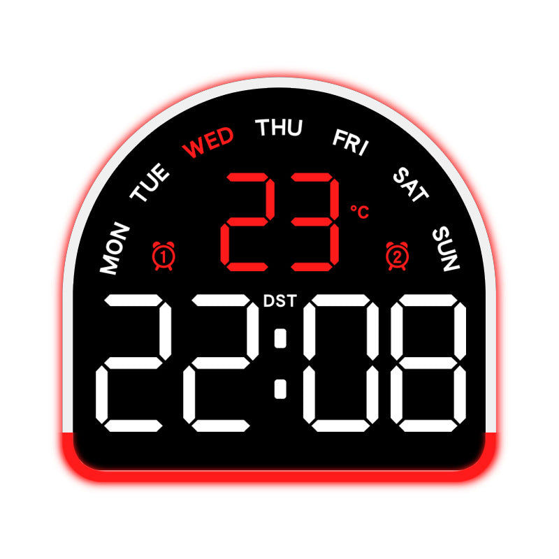 Digital alarm clock with temperature and day of the week display Bowlift