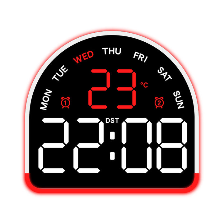 Digital alarm clock with temperature and day of the week display Bowlift