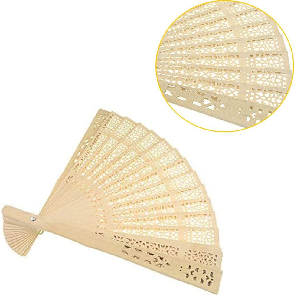 Ladies decorative hand fan made of high-quality wood with intricate cut-out work Bowlift