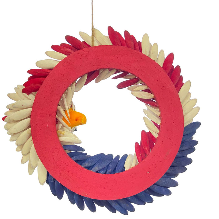 Unisex nan more patriotic door wreath with realistic eagle head and handcrafted wooden feathers Bowlift