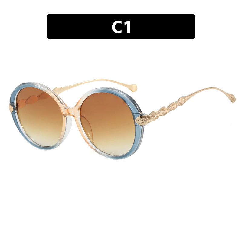 Ladies large round sunglasses with decorative metal accents Bowlift
