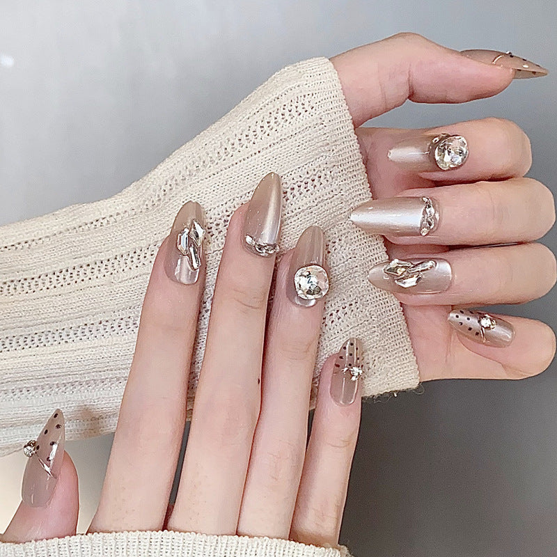 Stylish Press-On Nail Tips with Leopard Design Bowlift