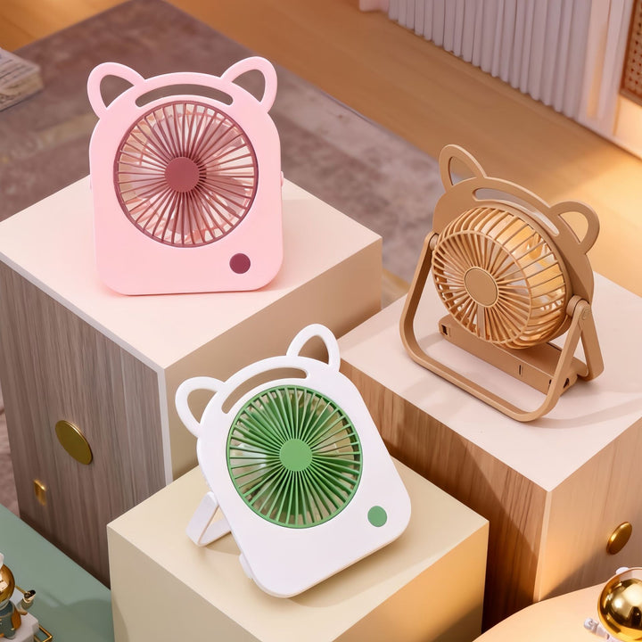 Ladies Portable Table Fan in Charming Cat Design Bowlift
