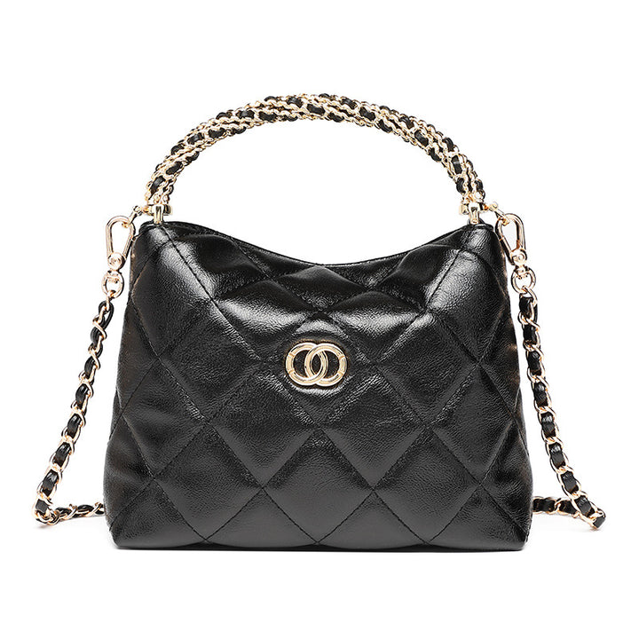 Quilted Satin Shoulder Handbag
