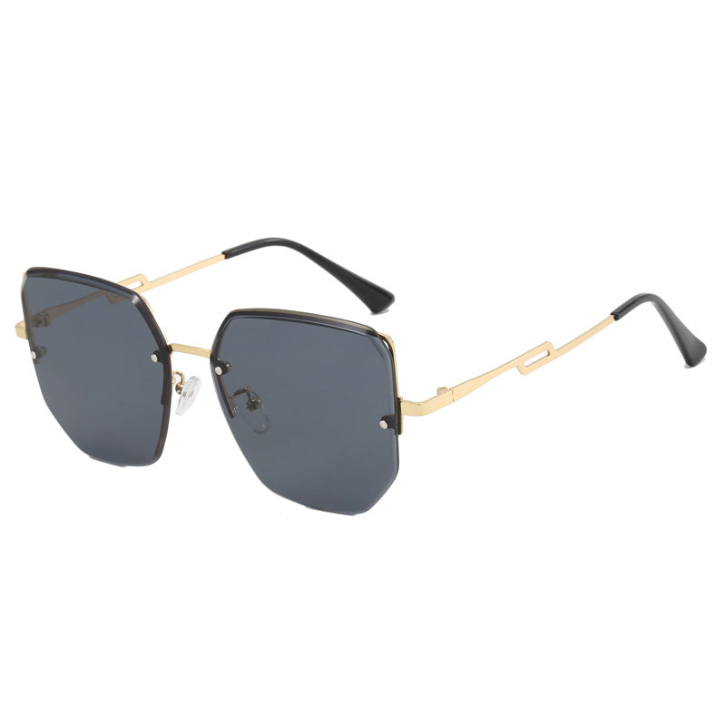 Women's geometric designer sunglasses with mirrored lenses Bowlift