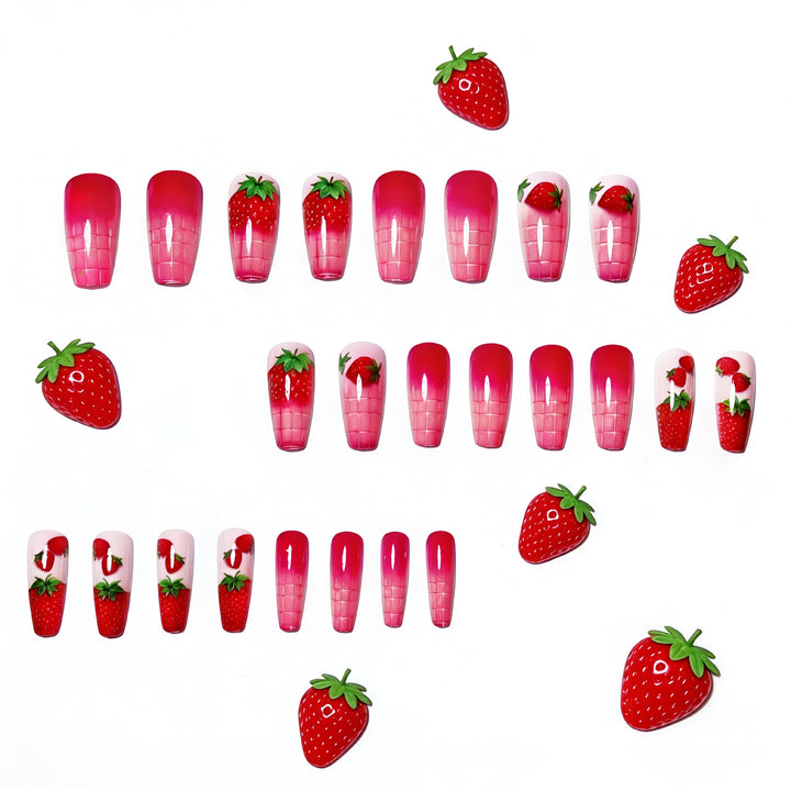 Creative Art Nails in Summer Strawberry Design Bowlift
