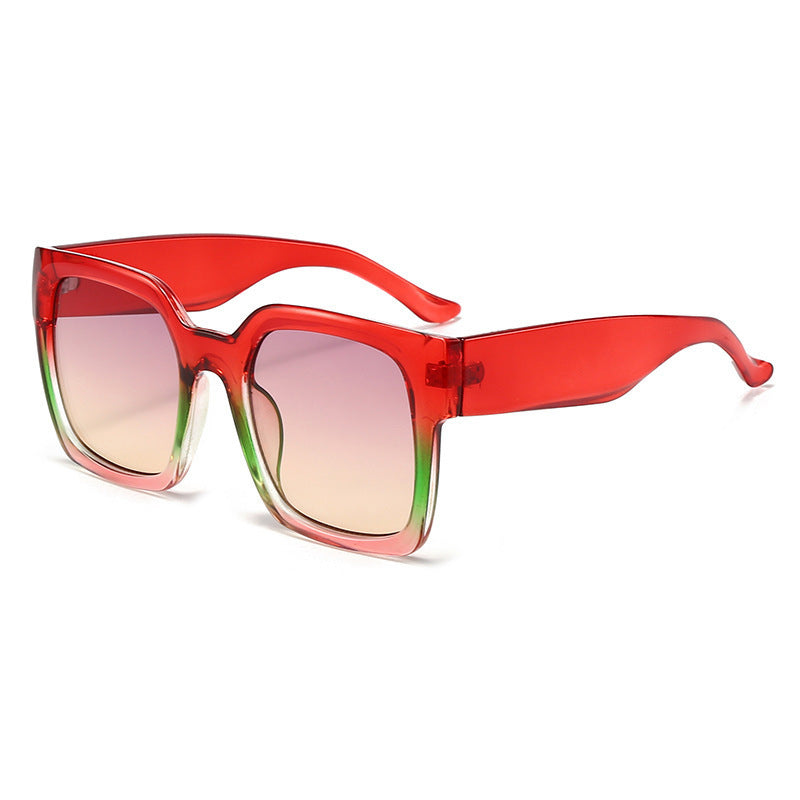 Women's square sunglasses with stylish transparent frame and soft color gradient Bowlift