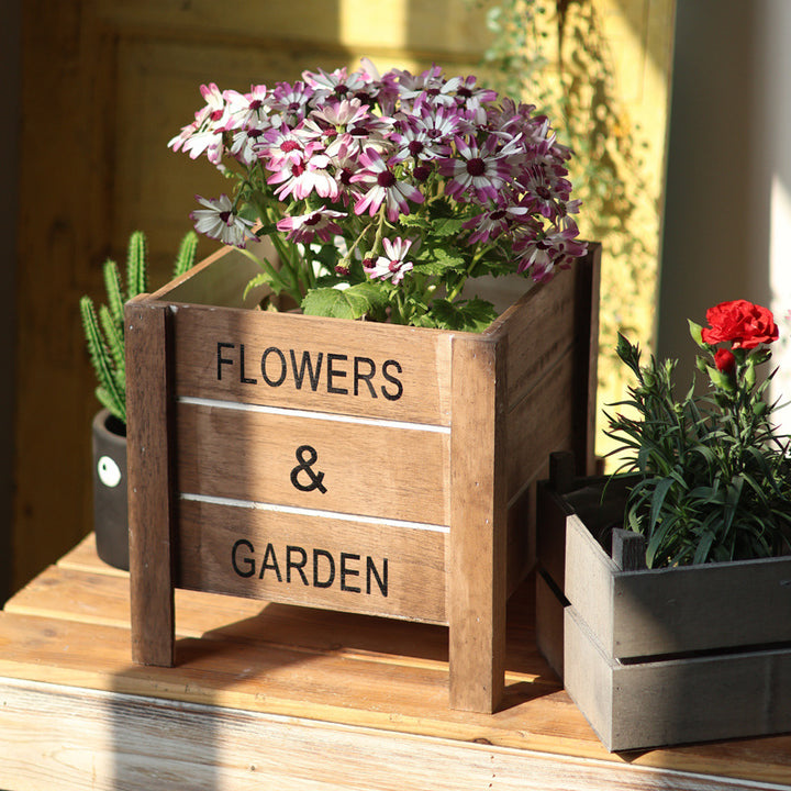 Decorative wooden box for plants Bowlift