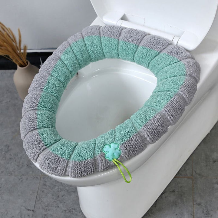 Chenille Plush Contoured Toilet Seat Cushion with Elastic Non-Slip Fit Bowlift