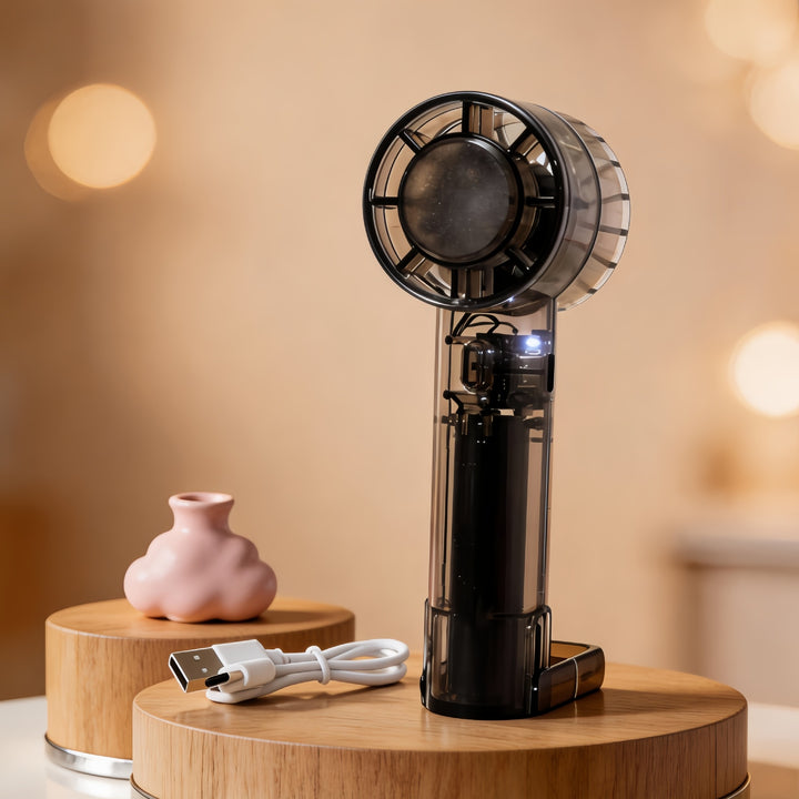 Women portable USB fan with innovative design Bowlift